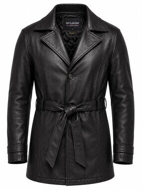 Vintage Wilsons Leather Quilted Lined Belted Leather Jacket, Size: Large (Men)